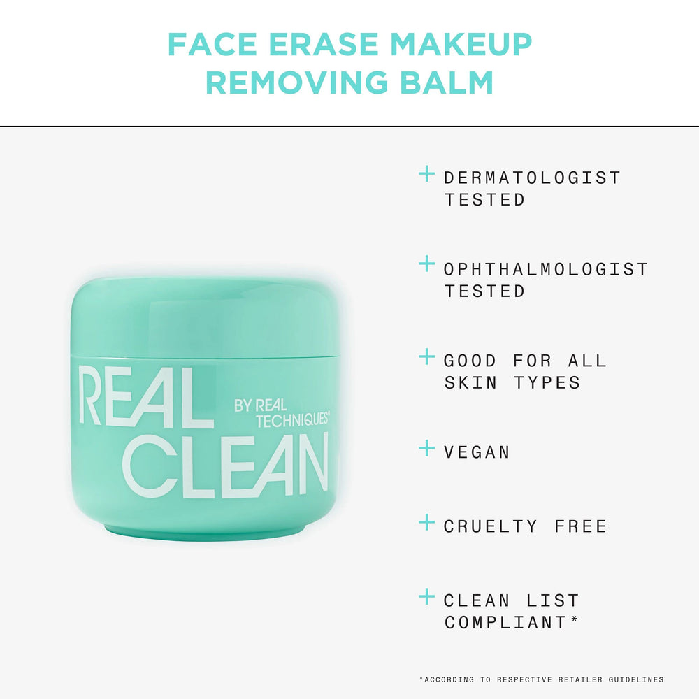 Real Techniques jar in hand to show 2 fl oz size and travel-friendly benefit