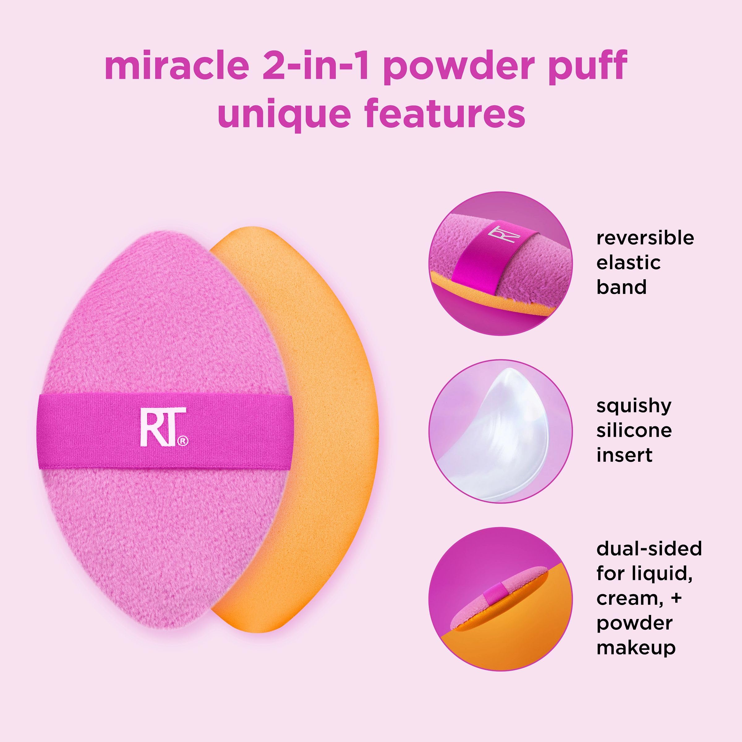 Real Techniques sponge used damp to blend liquid foundation for dewy finish