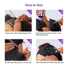 Red by Kiss applying liquid cap onto wig cap for fast protective layer