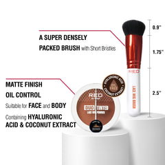 Red by Kiss close-up of dense short-bristle brush delivering precise application