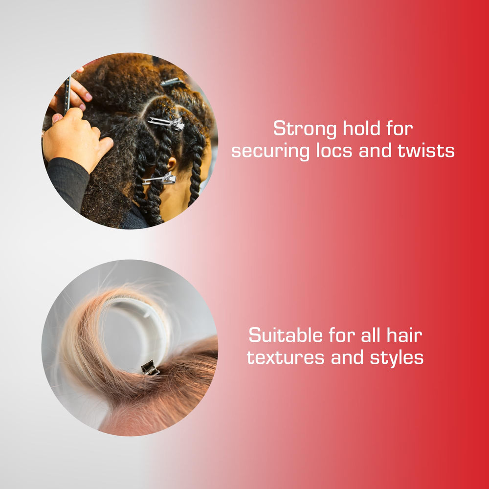 Red by Kiss clip holding curlers showing stable curl setting