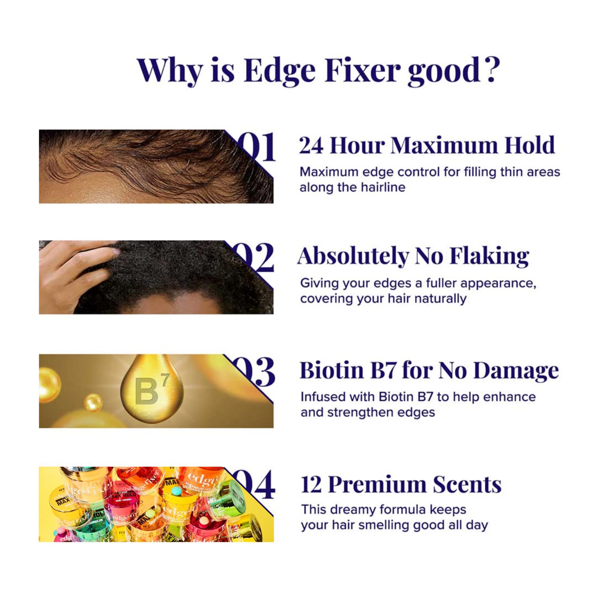 Red by Kiss being applied to hairline for sleek edges and long-lasting control
