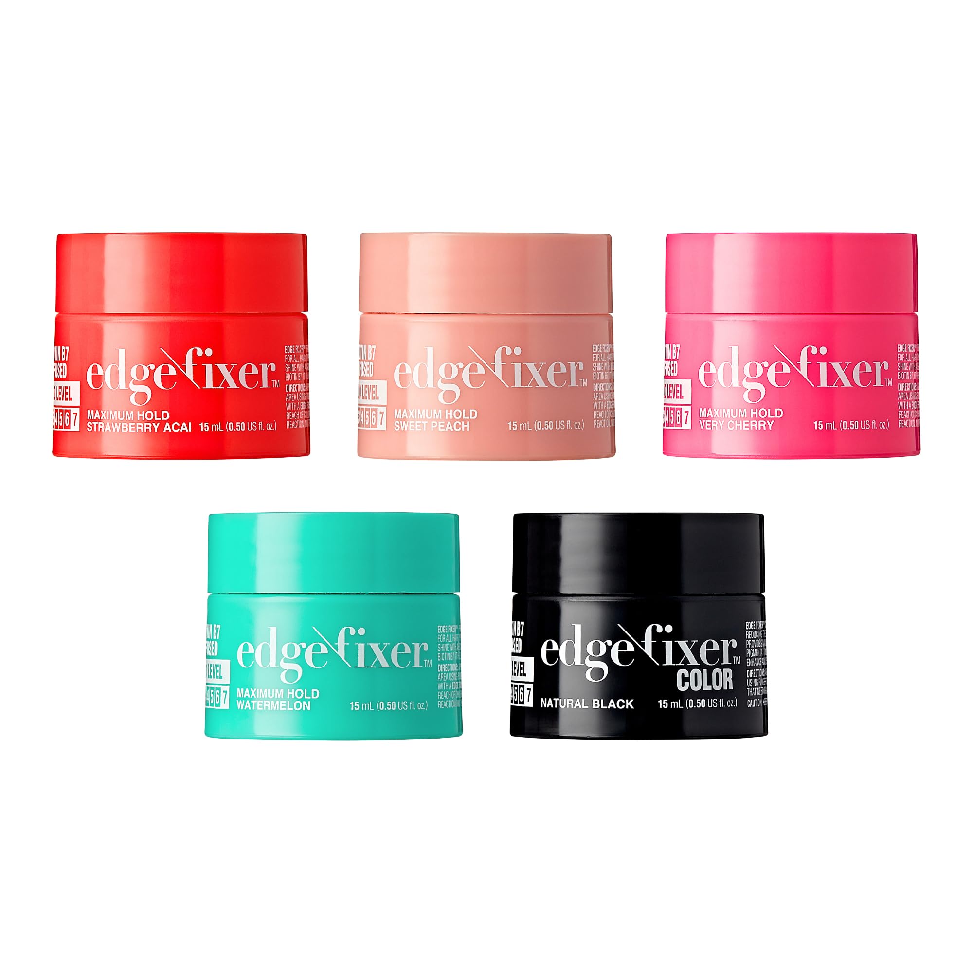 Red by Kiss front jar showing compact travel-ready edge fixer and strong hold