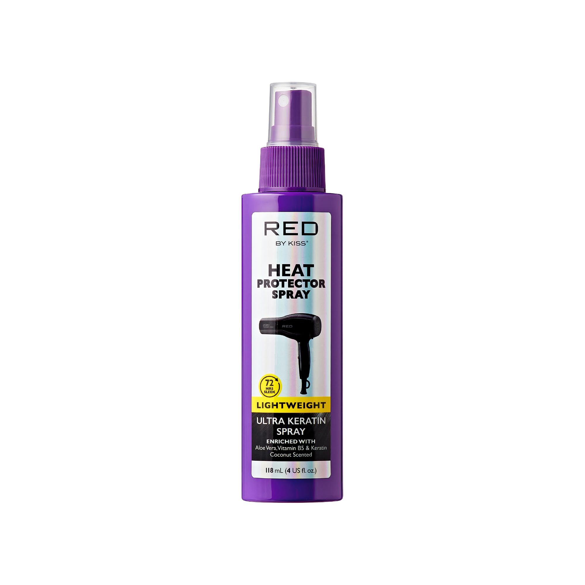 Red by Kiss front packaging displaying 4 fl oz bottle and benefits