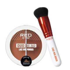 Red by Kiss front packaging open showing compact and brush for easy travel touchups