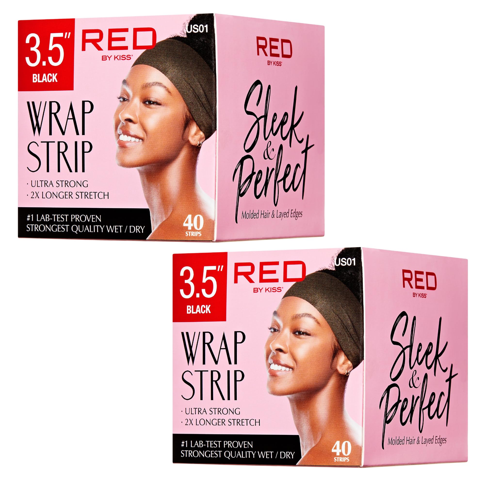 Red by Kiss front packaging showing 40 strips and 2-pack convenience