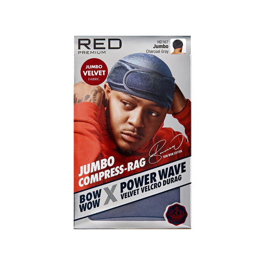 Red by Kiss front view showing jumbo velvet durag and smooth fit benefit