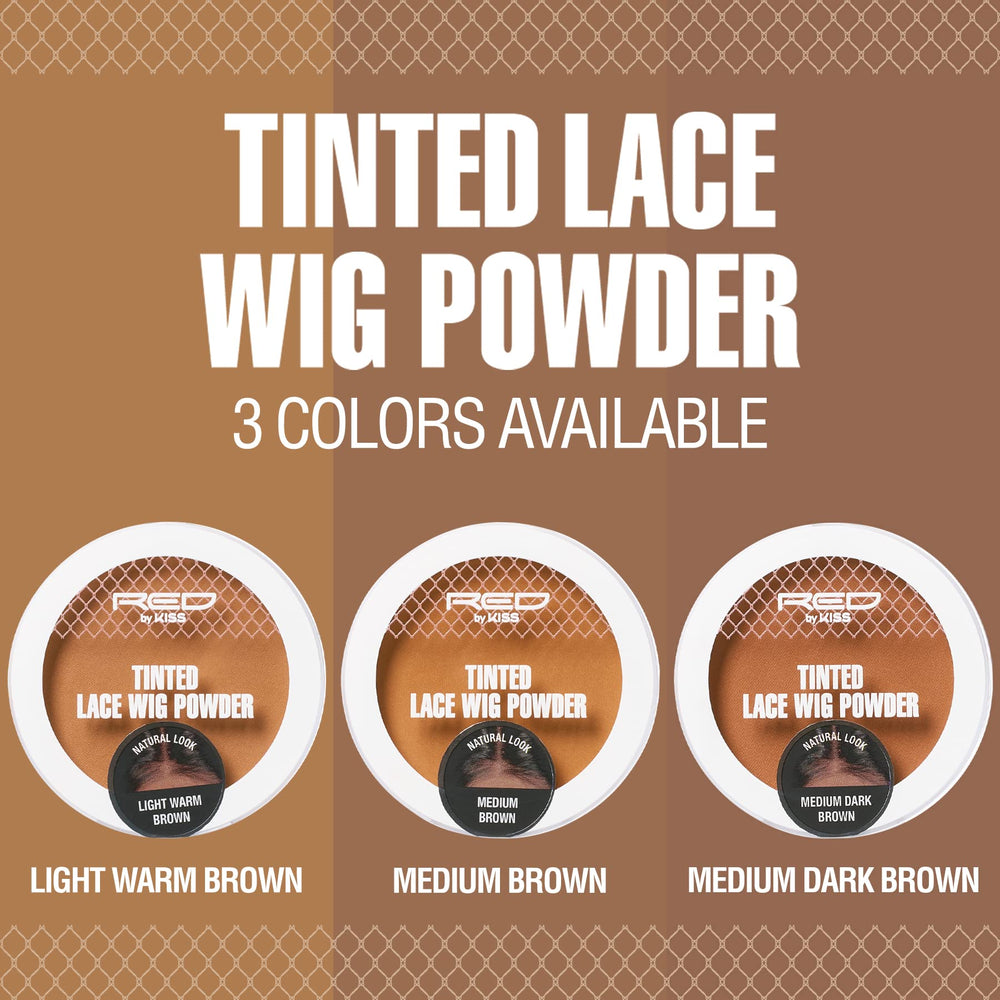 Red by Kiss in-use applying powder to lace hairline for natural look