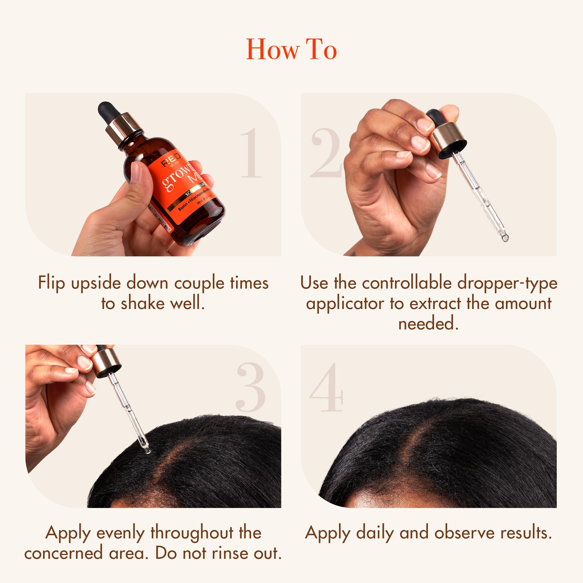 Red by Kiss product label close-up highlighting USDA organic oils and ingredient clarity