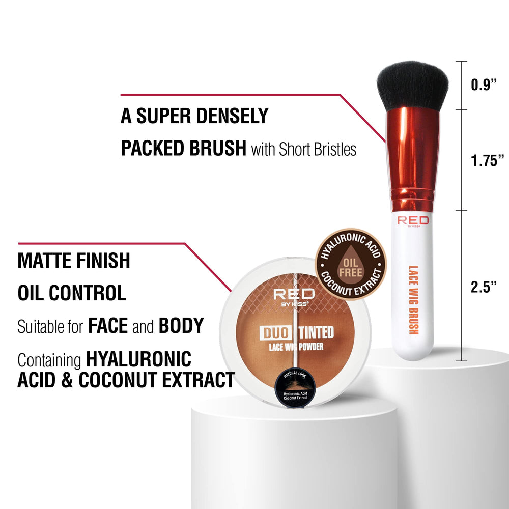 Red by Kiss open powder duo displaying two shades for customizable blending benefit