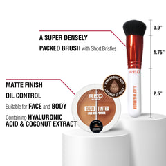Red by Kiss open powder duo displaying two shades for customizable blending benefit