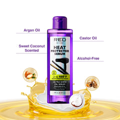 Red by Kiss with coconut and castor oil ingredients, nourishing oils for shine