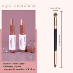 RED-SHYN flatlay on vanity with sticks and brush, stylish on-the-go kit