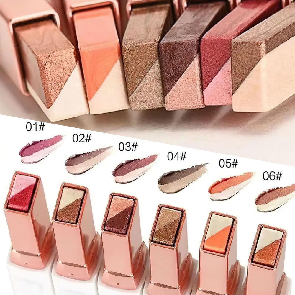 RED-SHYN arm swatches of six shades, clear pigment payoff and pairing ideas