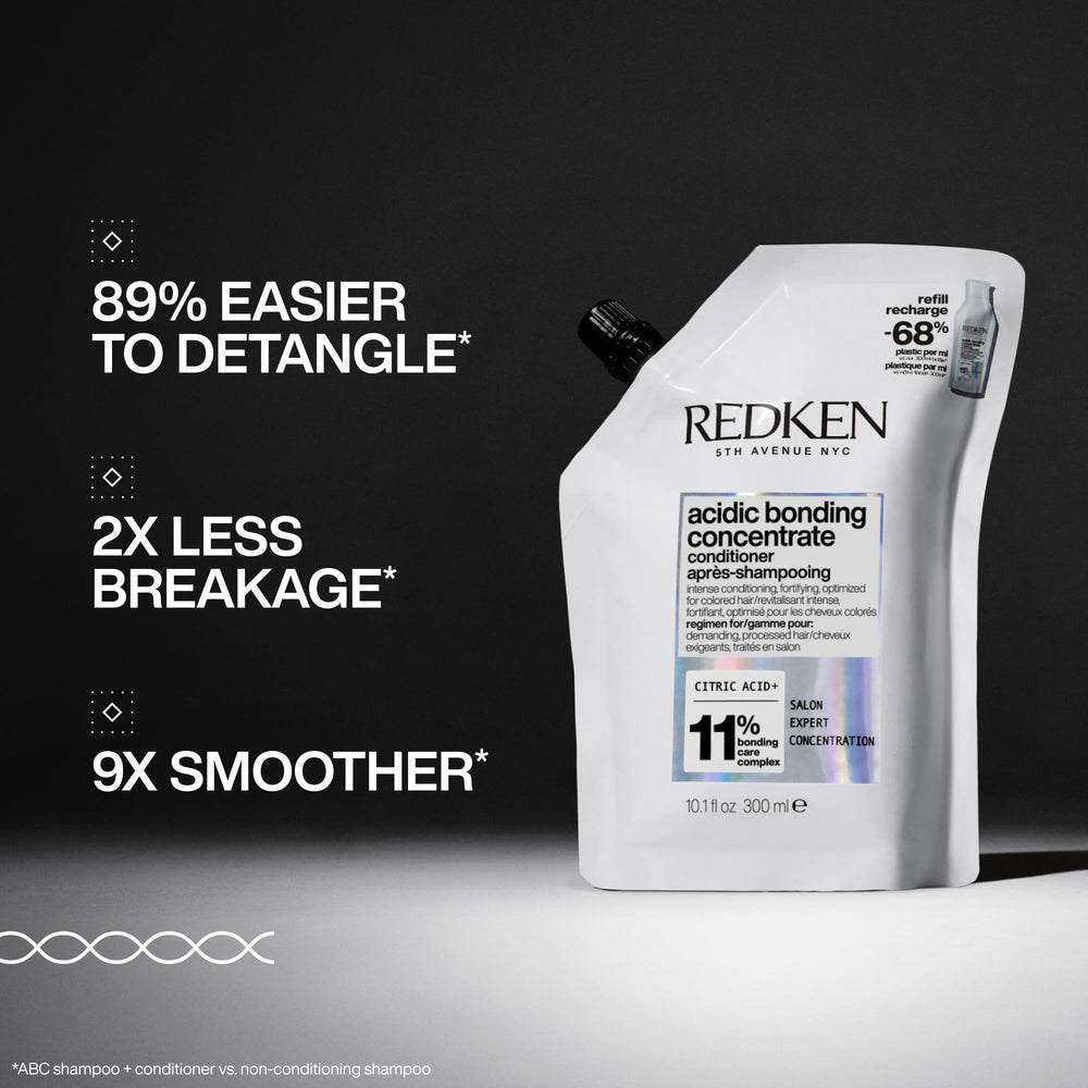 Redken conditioner thick texture close-up demonstrating rich formula for concentrated conditioning