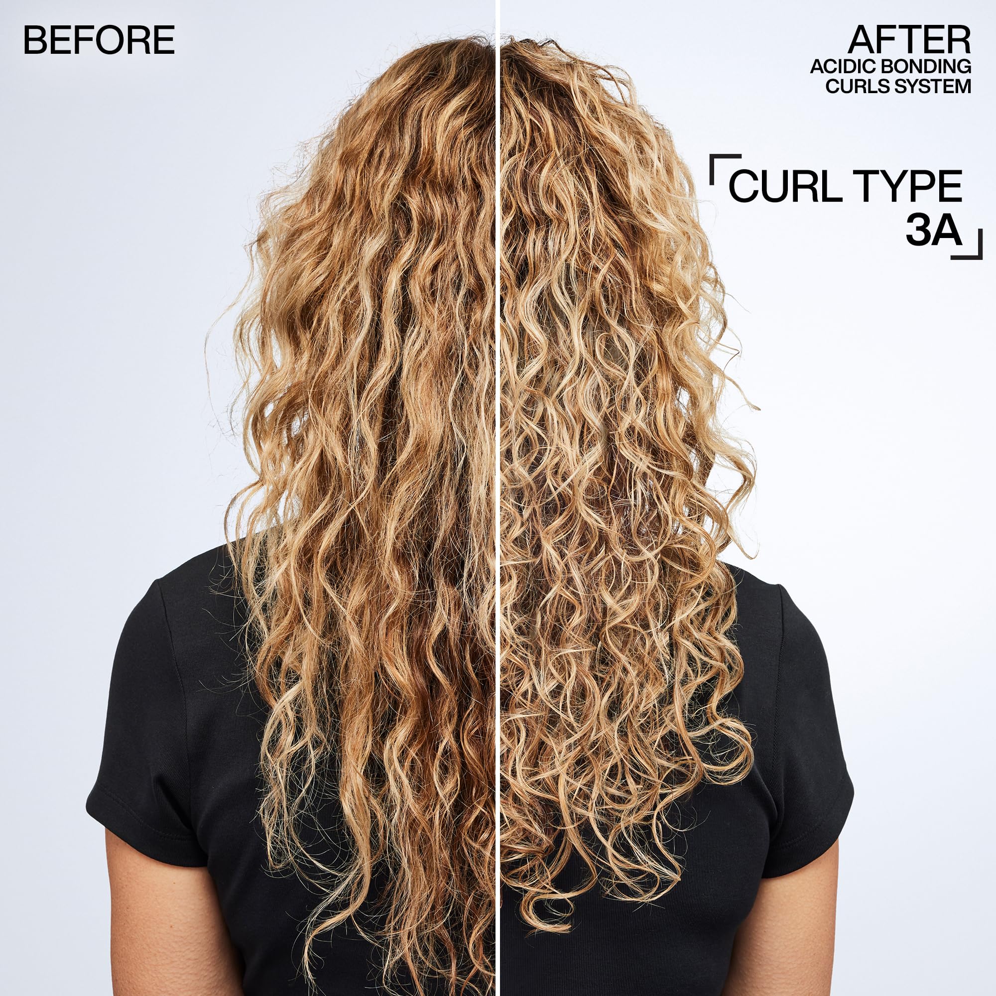 Redken before-and-after curl comparison showing improved definition