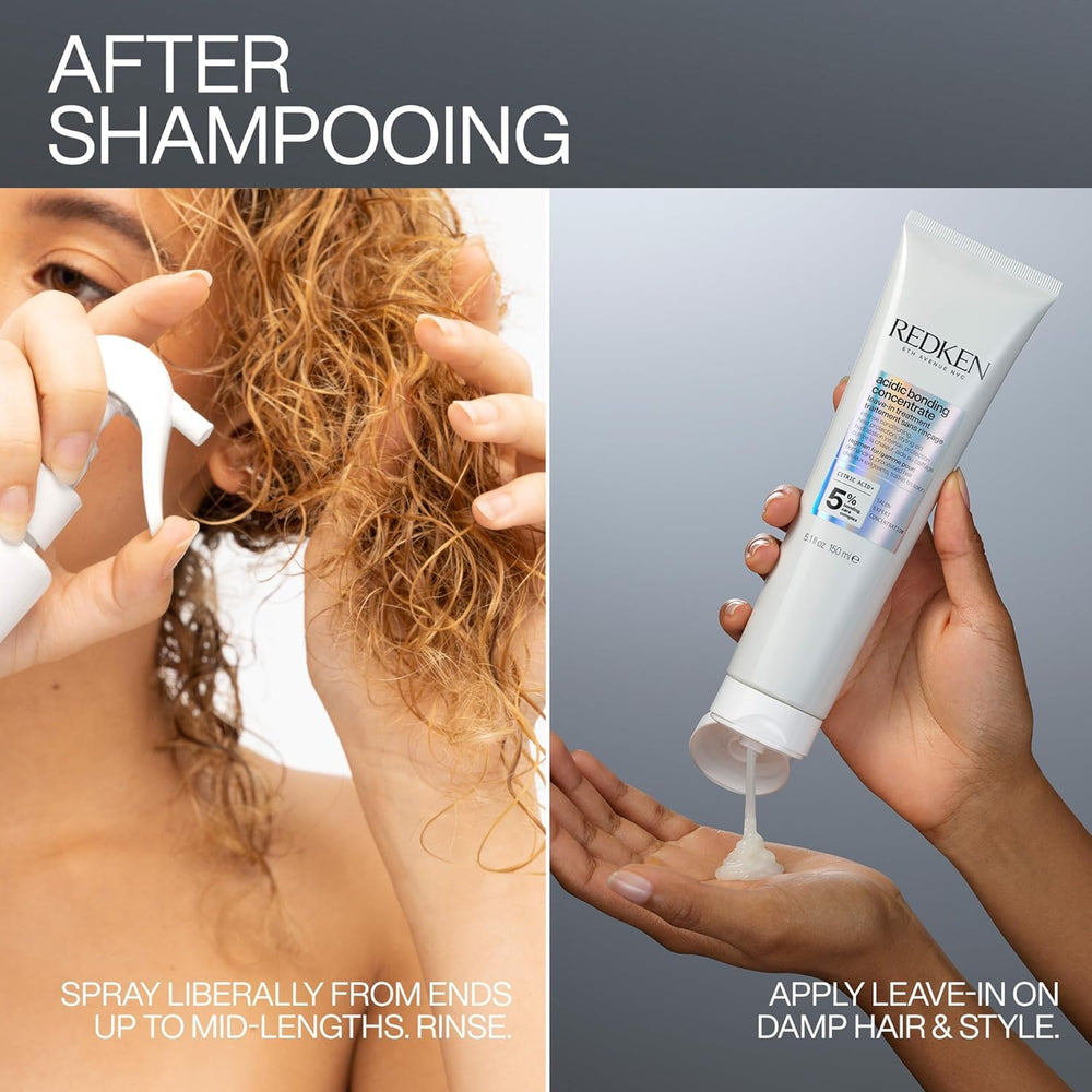 Redken label detail featuring citric acid and bonding-care complex