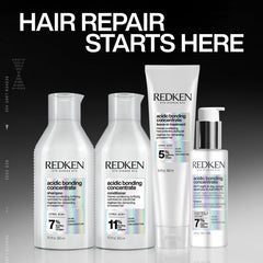Redken on bathroom shelf in lifestyle scene promoting salon-quality results