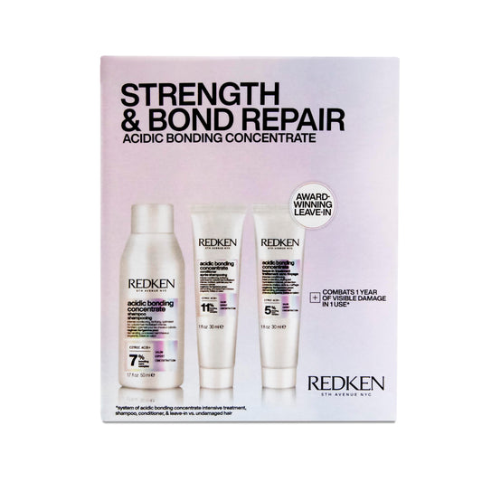 Redken mini kit front packaging showing full travel set and easy portability