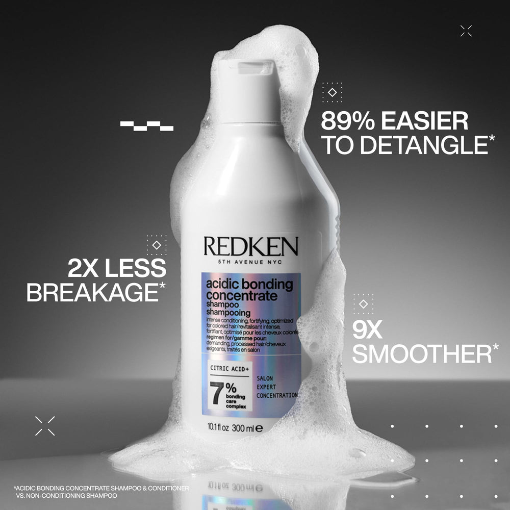 Redken pump dispensing creamy shampoo texture for concentrated lather