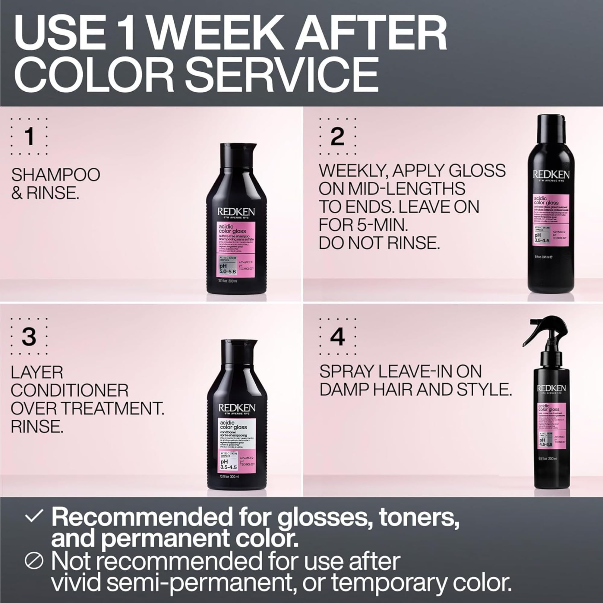 Redken Acidic Color Gloss in hand for size comparison and easy application