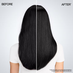 Redken shampoo pouring on hand demonstrating gentle cleanse and control