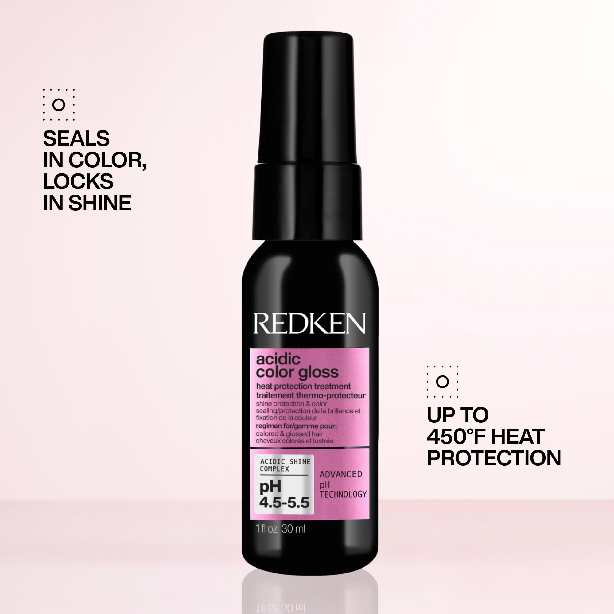 Redken Acidic Color Gloss spray action protecting hair during styling