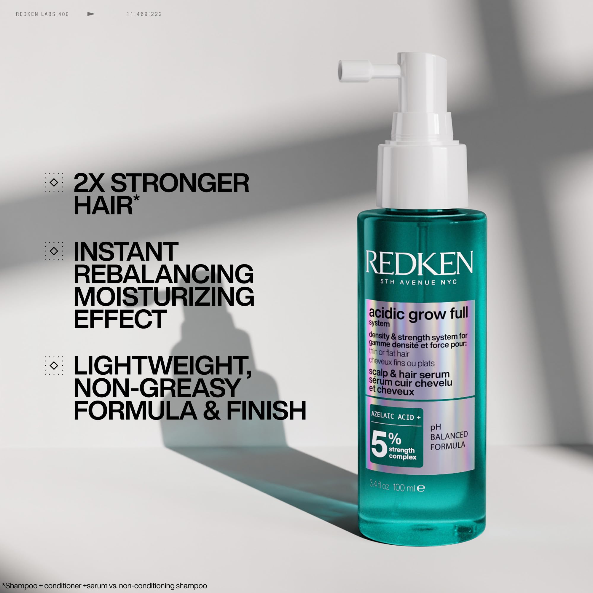 Redken before and after styling comparison for fuller look