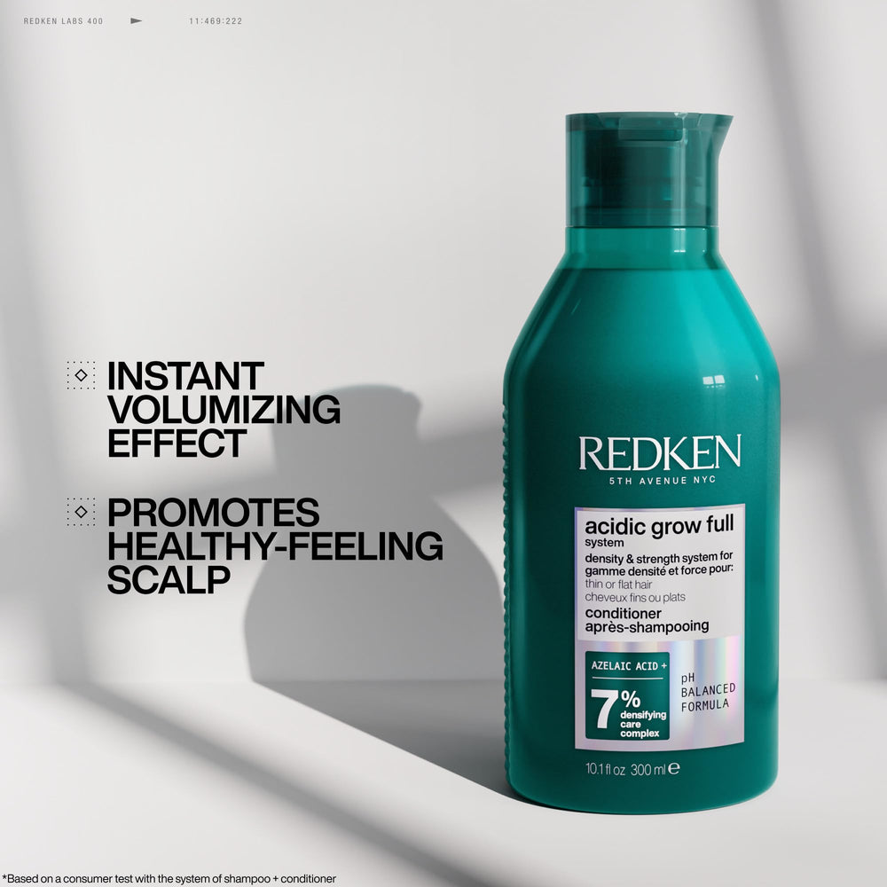 Model showing fuller-looking hair after Redken conditioning routine