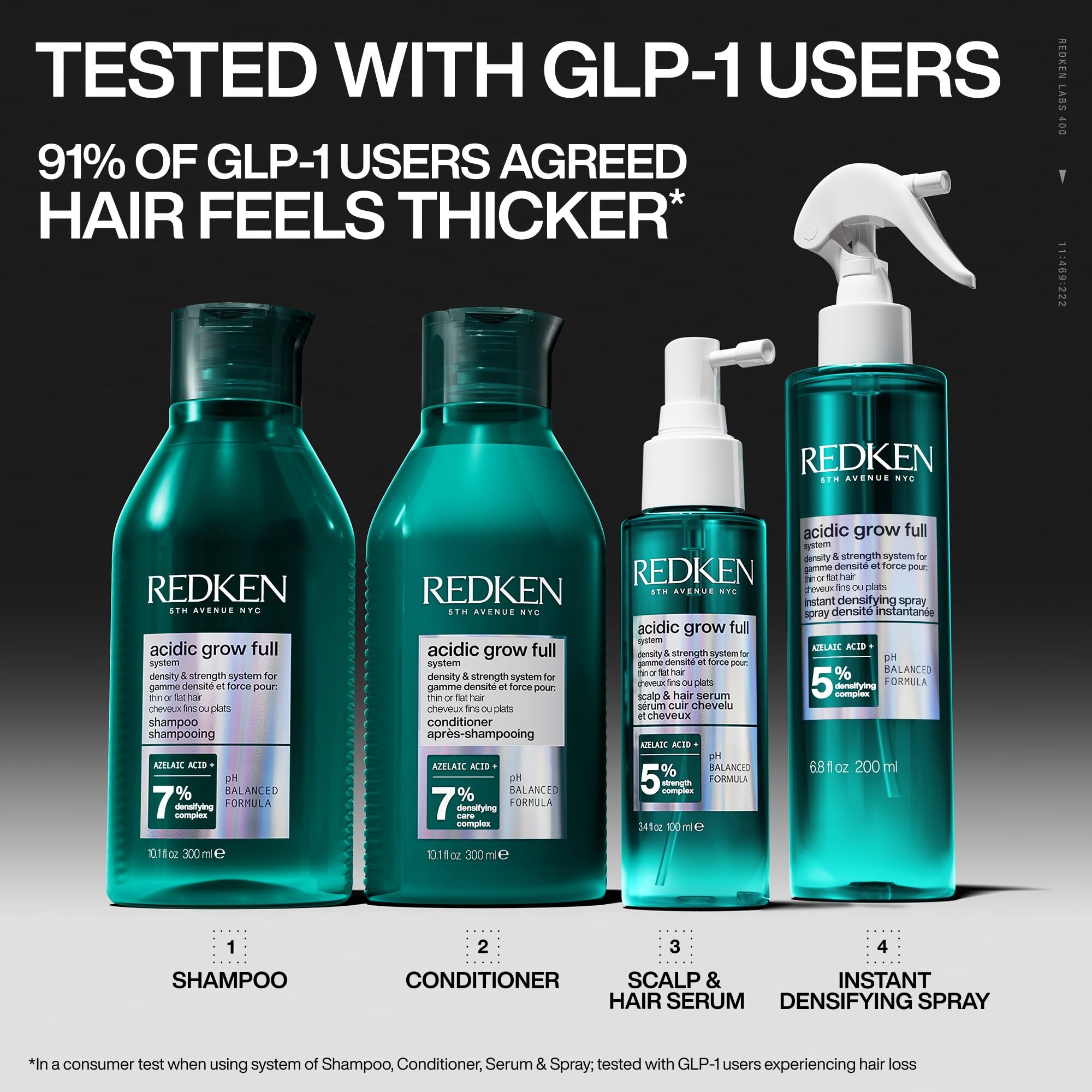 Redken bottle dispensing in hand demonstrating easy application benefit
