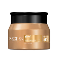 Redken All Soft All-In Mask front jar showing packaging and nourishing benefits