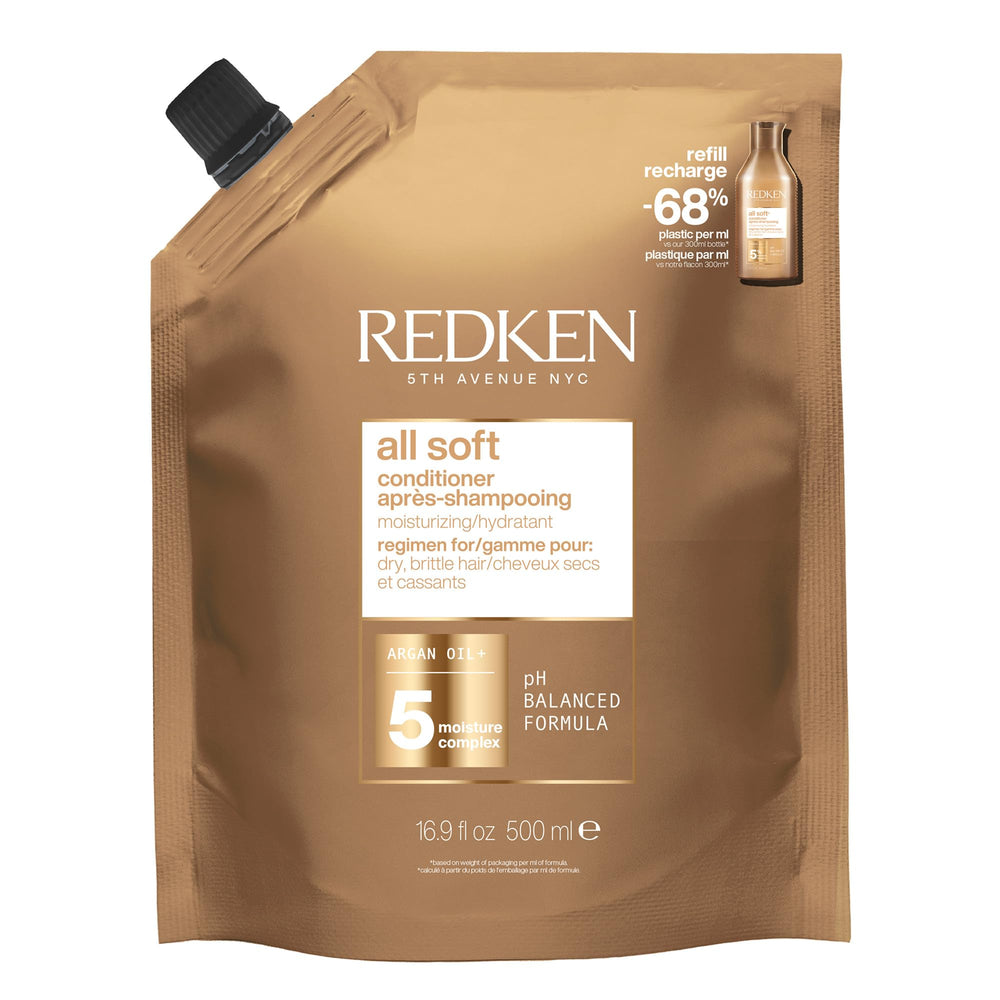 Redken refill front packaging showing product and eco benefit