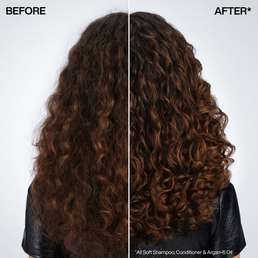 Redken argan oil texture pouring to show lightweight, absorbent consistency benefit