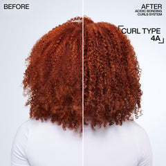 Redken before and after curls side-by-side showing improved definition and reduced frizz
