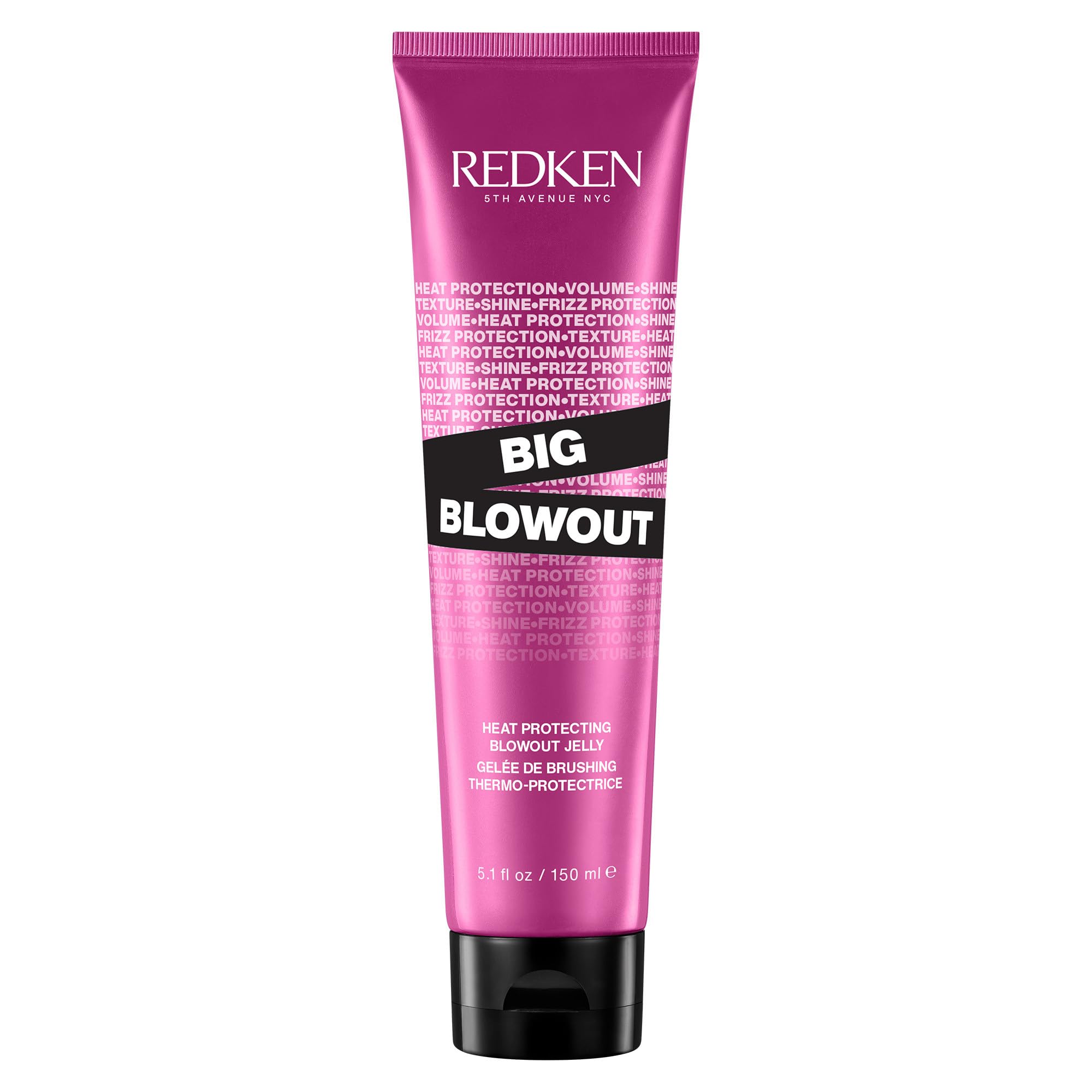 Redken Big Blowout front packaging showing product benefits and 150mL size