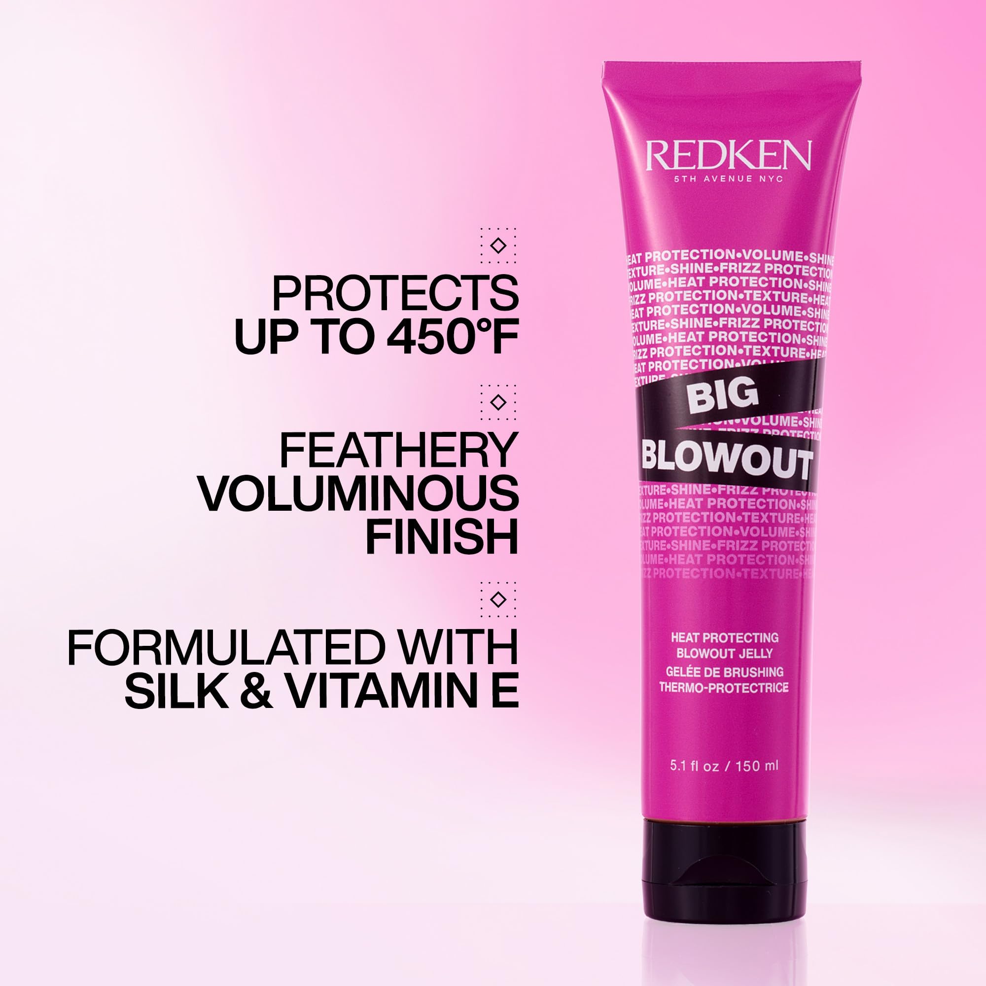 Redken Big Blowout pump and cap detail for easy dispense and no waste