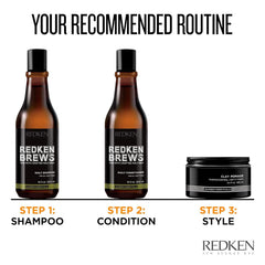 Redken Brews conditioner being applied in shower for smoother styling benefit