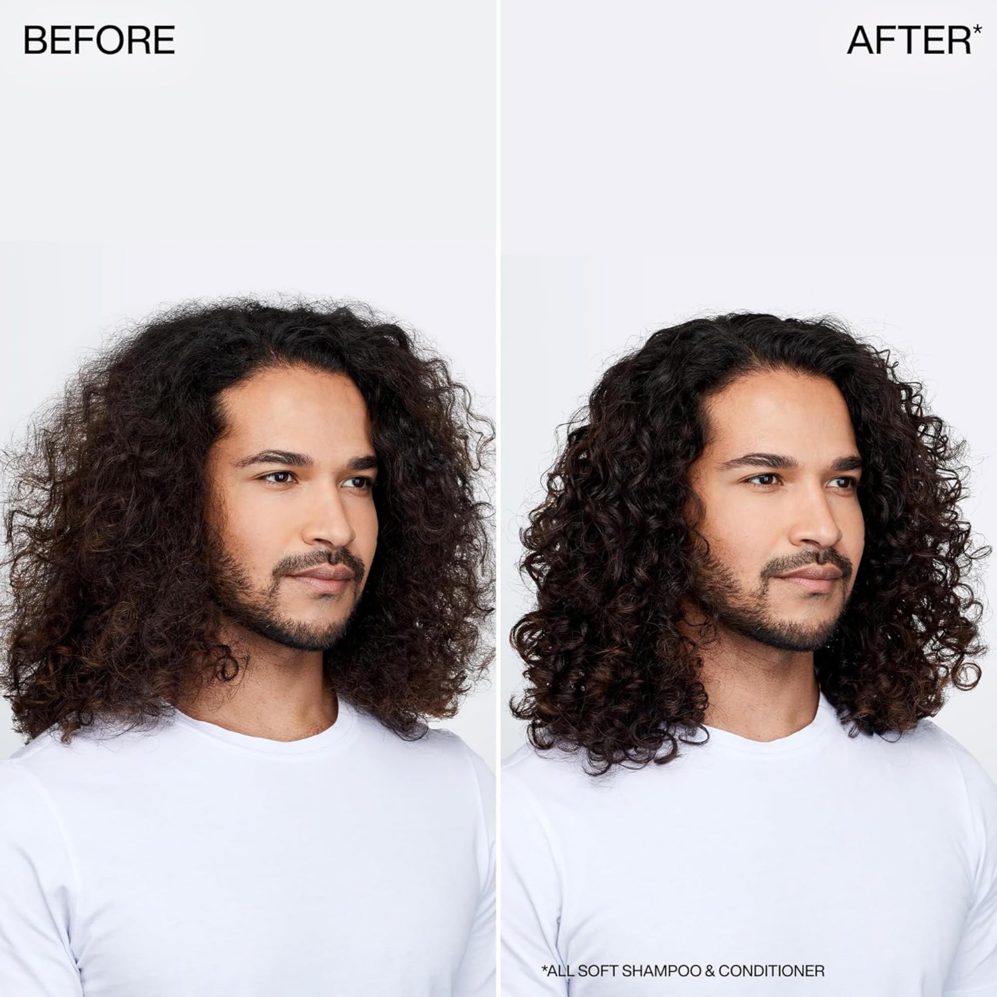 Applying Redken conditioner to wet hair in hand for detangling and reduced breakage