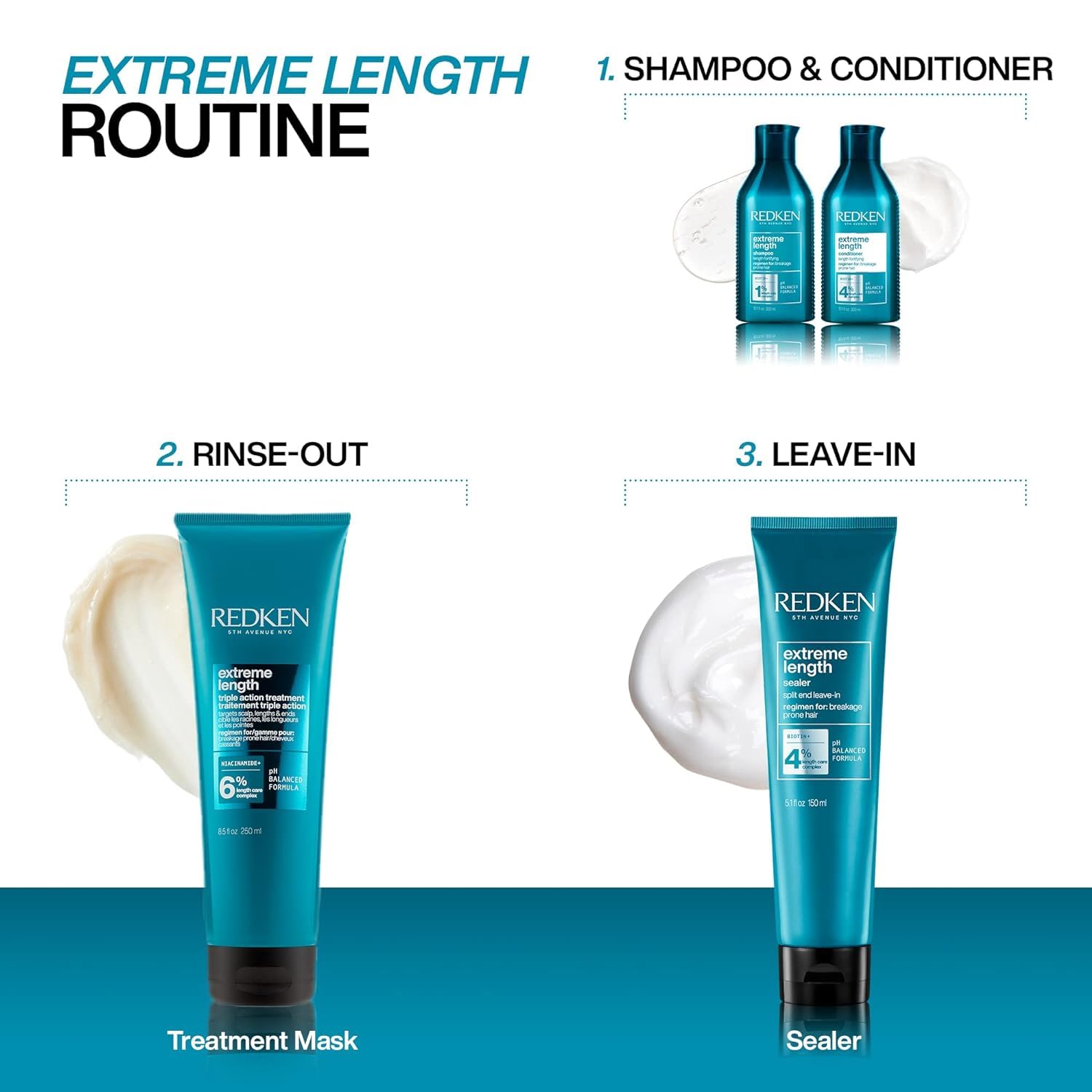 Redken conditioner applied in shower showing detangling benefit during rinse