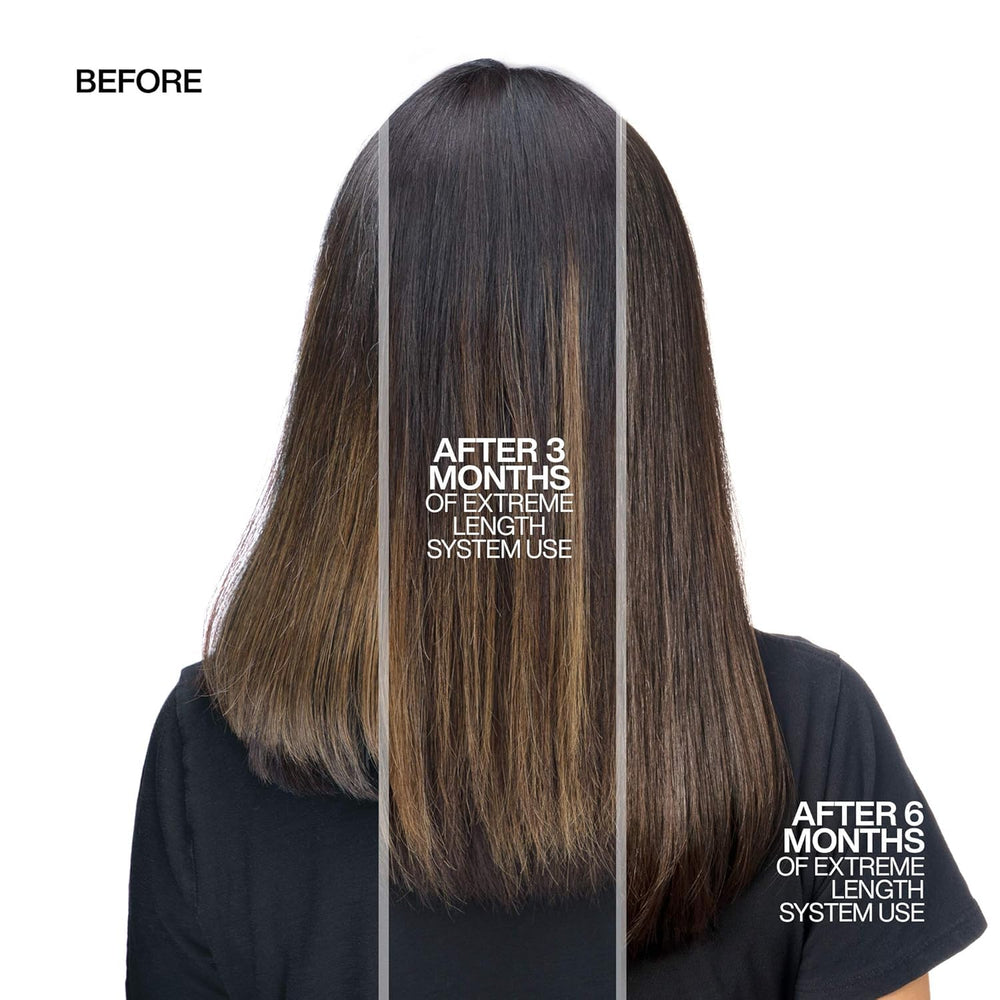 Redken Extreme Length shampoo back label highlights ingredients and directions