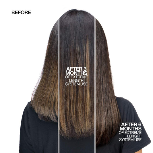 Redken Extreme Length shampoo back label highlights ingredients and directions