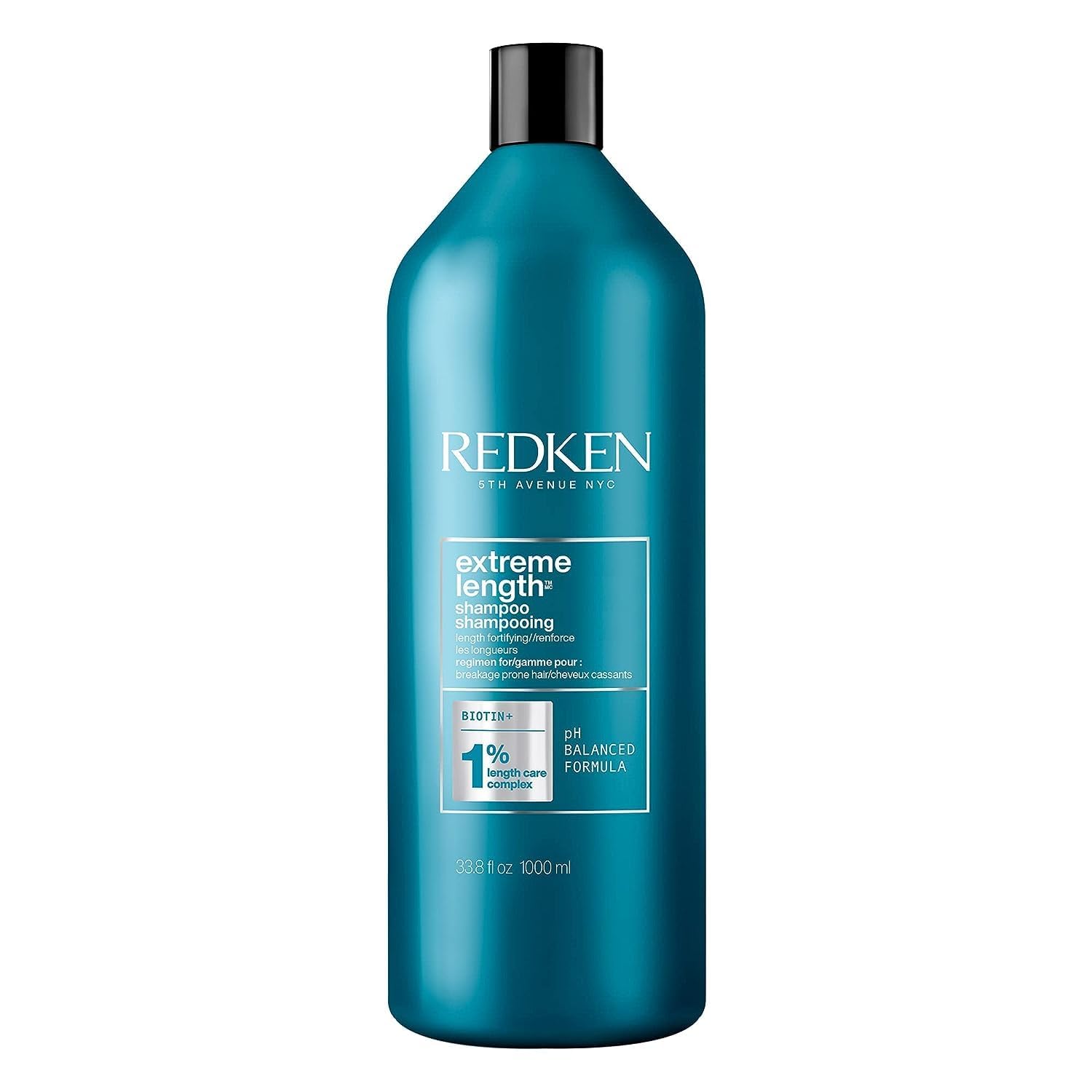 Redken Extreme Length shampoo front bottle shows product and volume
