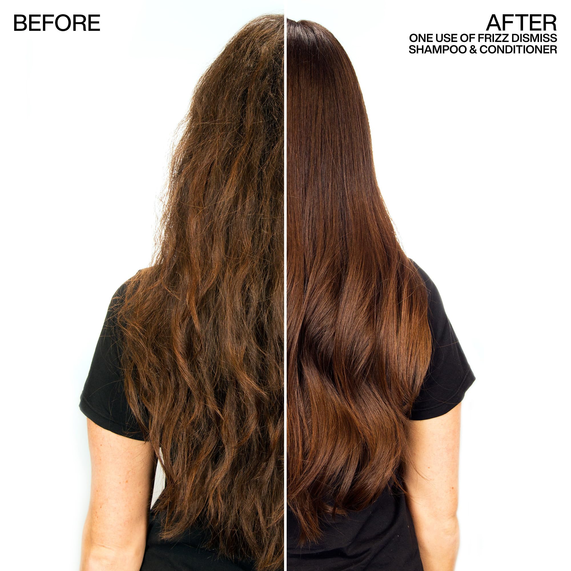 Redken results after use showing smooth shiny hair and manageability benefit