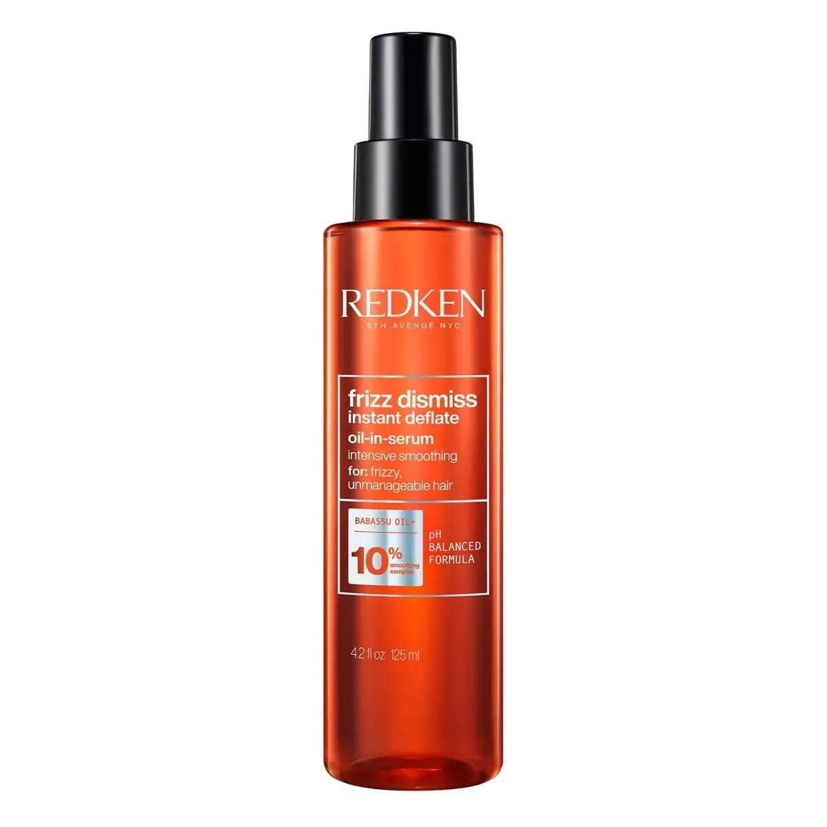 Redken front packaging showing product and brand, provides instant frizz control