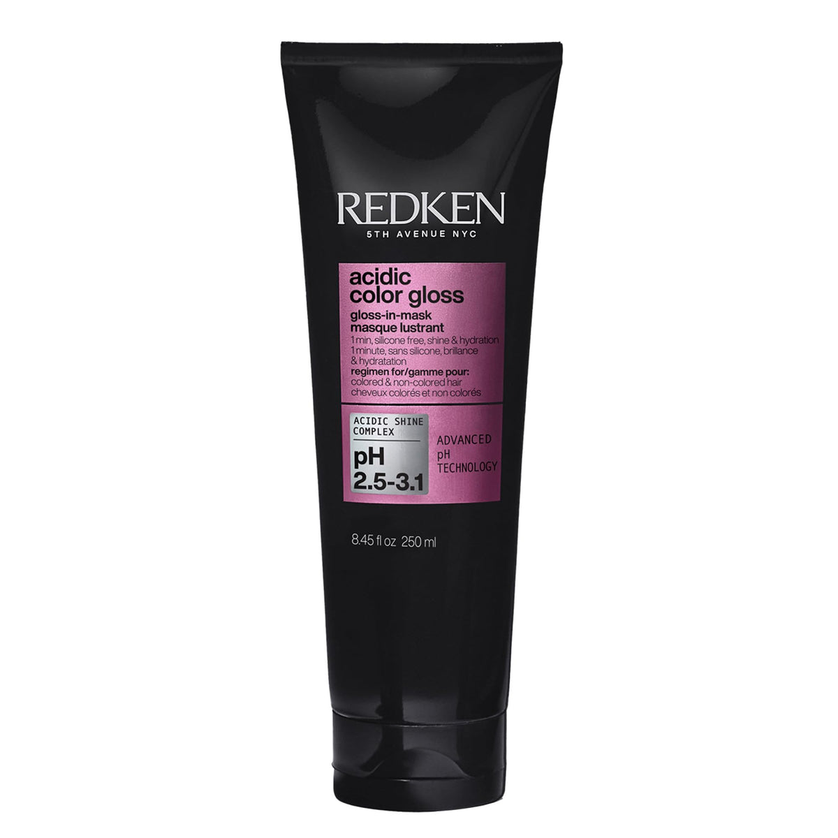 Redken gloss-in-mask front jar showing product identity and quick shine benefit