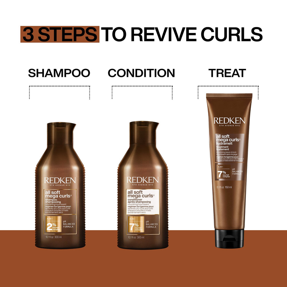 Redken Hydramelt held in hand for size comparison and travel-friendly benefit