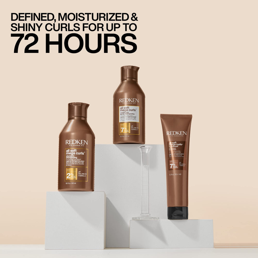 Redken Hydramelt applied to curly hair showing improved definition and reduced frizz