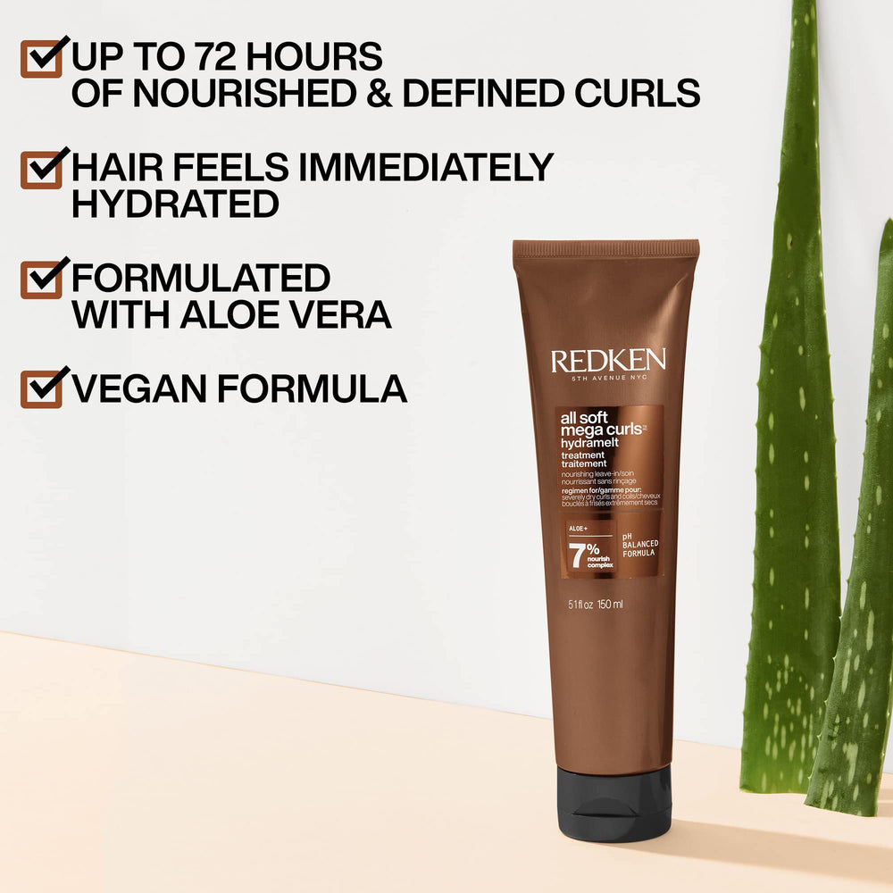 Redken Hydramelt creamy texture on palm demonstrating smooth slip and detangling