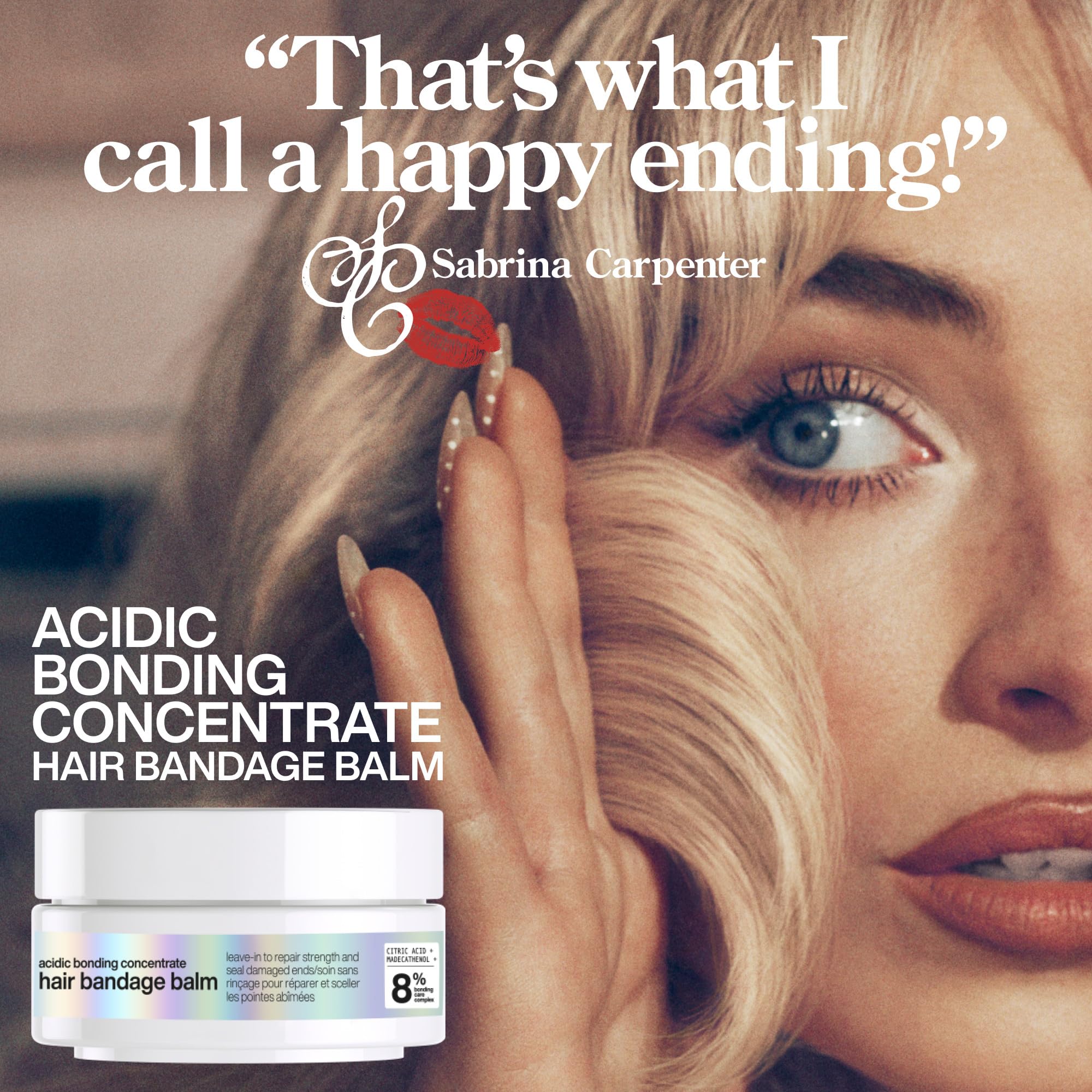 Redken ingredient label close-up emphasizing pH balanced repair formula