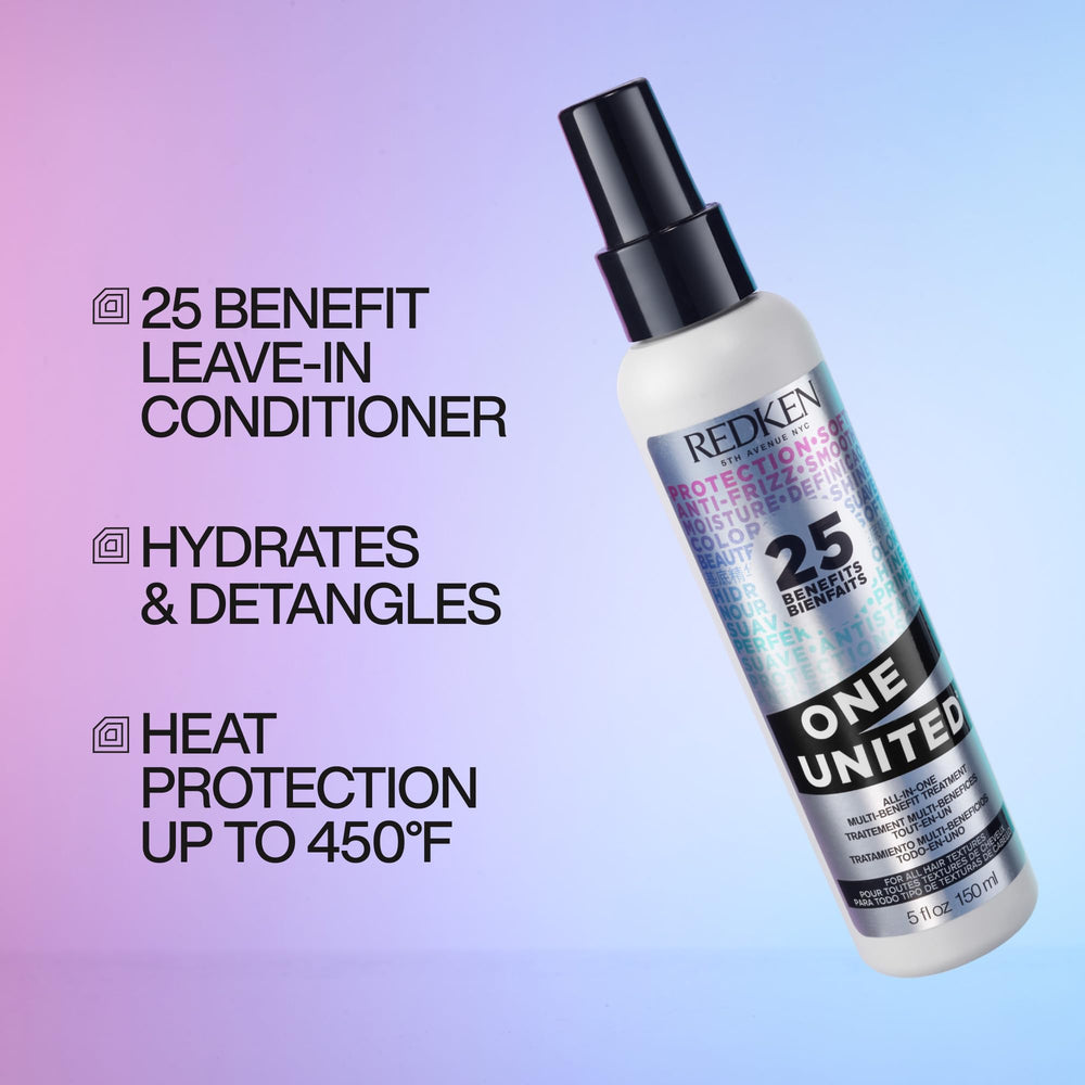 Redken One United texture close-up highlighting lightweight formula for non-greasy feel